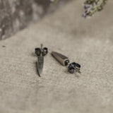 925 Silver Retro Dagger Stud Earring Street Punk Style Ear Pin