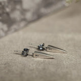 925 Silver Retro Dagger Stud Earring Street Punk Style Ear Pin