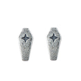 925 Silver Death Cross Coffin Stud Earrings Gothic Jewelry