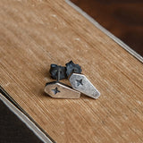 925 Silver Death Cross Coffin Stud Earrings Gothic Jewelry