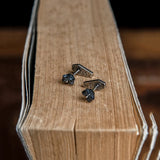 925 Silver Death Cross Coffin Stud Earrings Gothic Jewelry