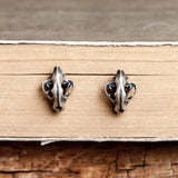 925 Silver Retro Skull Tiger Stud Earring Punk Gothic Ear Pin