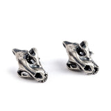 925 Silver Retro Skull Tiger Stud Earring Punk Gothic Ear Pin