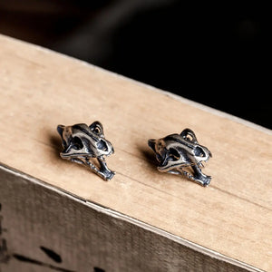 925 Silver Retro Skull Tiger Stud Earring Punk Gothic Ear Pin