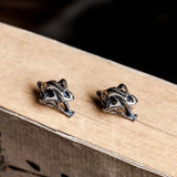 925 Silver Retro Skull Tiger Stud Earring Punk Gothic Ear Pin
