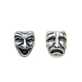 925 Sterling Silver Smiley Face Stud Earring Punk Style Ear Pin
