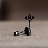 925 Silver Round Stud Earrings Prevent Allergy Gothic Style