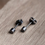925 Silver Round Stud Earrings Prevent Allergy Gothic Style