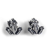 925 Silver Frog Earrings Retro Punk Animal Studs Women Men Fine Jewelry