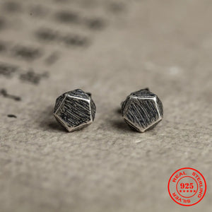 925 Silver Pentagon Shape Stud Earrings
