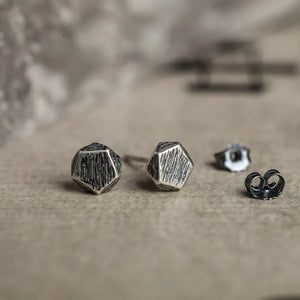 925 Silver Pentagon Shape Stud Earrings