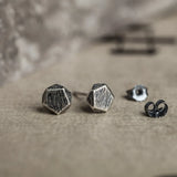 925 Silver Pentagon Shape Stud Earrings