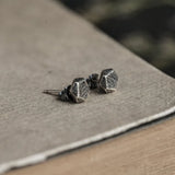925 Silver Pentagon Shape Stud Earrings