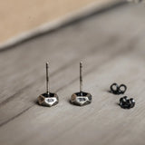 925 Silver Pentagon Shape Stud Earrings