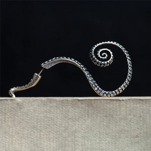 925 Silver Octopus Foot Cuff Stud Earring Punk Gothic Street Jewelry