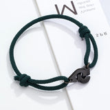 Stainless Steel Handcuff Bracelet On Cord For Women Men