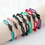 Stainless Steel Handcuff Bracelet On Cord For Women Men