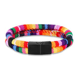 Stainless Steel Surfer Waterproof Rope Bracelet Double-Layer Beach Jewelry