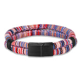 Stainless Steel Surfer Waterproof Rope Bracelet Double-Layer Beach Jewelry