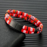 Stainless Steel Surfer Waterproof Rope Bracelet Double-Layer Beach Jewelry