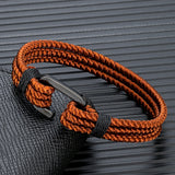 Multilayer Waterproof Rope Bracelet Stainless Steel Clasp Easy Sport Hook