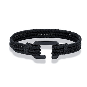 Multilayer Waterproof Rope Bracelet Stainless Steel Clasp Easy Sport Hook