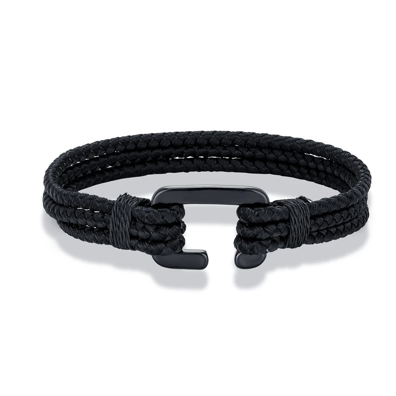 Multilayer Waterproof Rope Bracelet Stainless Steel Clasp Easy Sport Hook