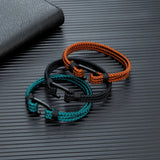 Multilayer Waterproof Rope Bracelet Stainless Steel Clasp Easy Sport Hook