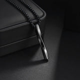 Men's Stainless Steel Spiral Cylinder Necklace Pendant