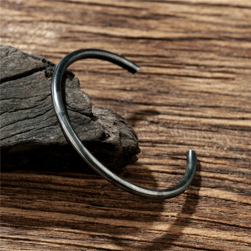 Vintage Cuff Stainless Steel Bangle Bracelet for Men Women
