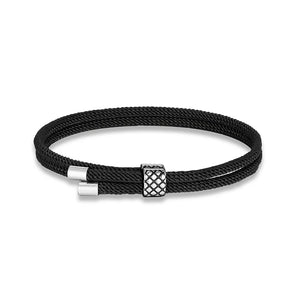 Retro Stainless Steel Surfer Waterproof Rope Bracelet