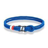 Double Opening Nautical Surfer Rope Bracelet Stainless Steel Clasp