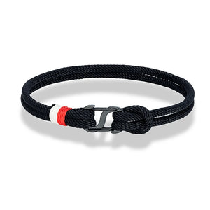 Double Opening Nautical Surfer Rope Bracelet Stainless Steel Clasp