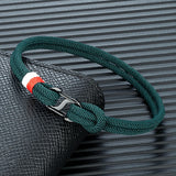 Double Opening Nautical Surfer Rope Bracelet Stainless Steel Clasp