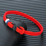 Double Opening Nautical Surfer Rope Bracelet Stainless Steel Clasp
