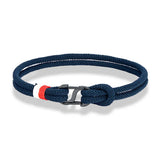 Double Opening Nautical Surfer Rope Bracelet Stainless Steel Clasp