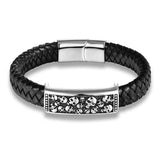 Braided Leather Skull Bracelet Punk Wrap Bracelet