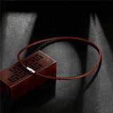 Brown Leather Choker Stainless Steel Clasp