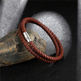 Brown Leather Choker Stainless Steel Clasp