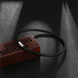 Brown Leather Choker Stainless Steel Clasp