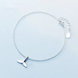 925 Silver Ocean Fish Whale Tail Bracelet Women Wedding Jewelry