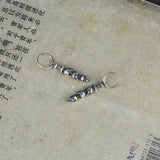 Gothic Sword Piercing Three Skull Earrings 925 Sterling Silver