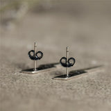 Gothic 925 Silver Lightning Stud Earrings Women Punk Accessory