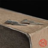 Gothic 925 Silver Lightning Stud Earrings Women Punk Accessory