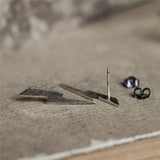 Gothic 925 Silver Lightning Stud Earrings Women Punk Accessory