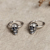 Gothic Punk Rock 925 Sterling Silver Skull Earrings