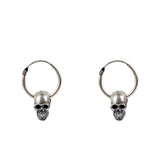 Gothic Punk Rock 925 Sterling Silver Skull Earrings