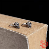 Gothic Punk Rock 925 Sterling Silver Skull Earrings