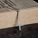 925 Sterling Silver Inverted Cross Pendant Necklace Gothic Style Pray Jewelry