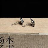 925 Sterling Silver Vintage Satan Sheep Head Earrings